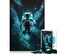 Rompecabezas para Adultos de 1000 Piezas Astronautas en una Piscina Arte de Corte preciso Juego para ejercitar la Mente y Relajarse (50x75cm)