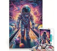 Rompecabezas para Adultos de 1000 Piezas: Astronautas Jugando a los Bolos y Planetas Juego Educativo, desafiante para completar Regalo Ideal para quienes Buscan un Juego desafiante 50x75cm