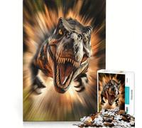 Rompecabezas para Adultos de 1000 Piezas: Ataque de T-Rex furioso, decoración de Pared, Actividades Familiares, cumpleaños y Navidad 38x52cm
