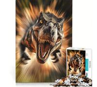 Rompecabezas para Adultos de 1000 Piezas: Ataque del T-Rex Furioso, Juego Imposible, para Matar el Tiempo en Vacaciones en Casa, Cumpleaños y Navidad 38x26cm