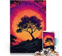 Rompecabezas para Adultos de 1000 Piezas Atardecer Árbol Vida Magia Zen Desafiante Difícil Regalos para Amigos y Familiares 75x50cm
