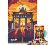 Rompecabezas para Adultos de 1000 Piezas: Atardecer en Berlín, Juego Imposible, Actividades Divertidas para Hacer en casa, cumpleaños 38x52cm