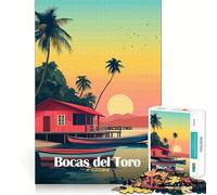 Rompecabezas para Adultos de 1000 Piezas Atardecer en Bocas del Toro,diseño nítido y Divertido,Juego Relajante,Regalo Ideal para Navidad 50x75cm