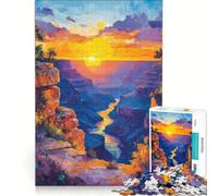 Rompecabezas para Adultos de 1000 Piezas Atardecer en el Gran Cañón, Juegos educativos, decoración, Cada Pieza es única 38x52cm