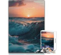 Rompecabezas para Adultos de 1000 Piezas, Atardecer en el océano, Juegos Familiares, Regalo de cumpleaños, Regalo de Amigo Secreto, tamaño 38x26cm