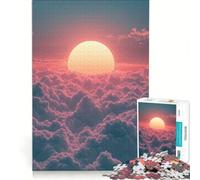 Rompecabezas para Adultos de 1000 Piezas Atardecer sobre Las Nubes decoración de Pared Regalo de cumpleaños para Fortalecer el Amor Entre Parejas 38x52cm