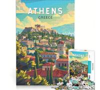 Rompecabezas para Adultos de 1000 Piezas, Atenas, Grecia, Juegos Familiares, Actividades Divertidas en casa, Regalo de cumpleaños, obsequios 38x52cm