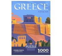 Rompecabezas para Adultos De 1000 Piezas Athens, Greece Illustration Rompecabezas para Adultos Juguete Decoración De Pared Difícil Regalos para Amigos Y Familiares 38x26cm/1000pcs