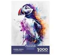 Rompecabezas para Adultos De 1000 Piezas Atlantic Puffin Watercolor Rompecabezas para Adultos Juegos Relajantes Decoración Cumpleaños 70x50cm/1000pcs