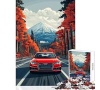 Rompecabezas para Adultos de 1000 Piezas Audi Rojo en Carretera de montaña Juguetes antiestrés Regalos de Amigo Secreto Juegos educativos Ayuda a ejercitar el Cerebro tamaño 38x52cm