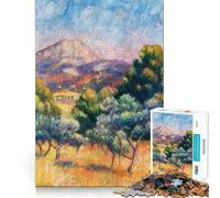 Rompecabezas para Adultos de 1000 Piezas,Auguste Renoir Montagne,Arte de Corte Exacto,Actividad Mental,Juego Divertido para Relajarse,Arte navideño para el hogar (38x26cm)