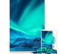 Rompecabezas para Adultos de 1000 Piezas Aurora Boreal Islandia Arte de Corte preciso Juego para ejercitar la Mente Relajación Tiempo de Juego Regalo de Arte navideño (50x75cm)