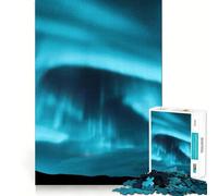 Rompecabezas para Adultos de 1000 Piezas Aurora Boreal Islandia Clean Fit Decor Juguete de desafío Mental Tiempo de Juego Acogedor Regalo de cumpleaños Arte (38x52cm)