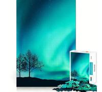 Rompecabezas para Adultos de 1000 Piezas Aurora Boreal Islandia Corte preciso Diversión Lógica Habilidad Juego Relajante Tiempo de diversión Regalo de cumpleaños Mente (38x26cm)