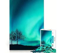 Rompecabezas para Adultos de 1000 Piezas Aurora Boreal Islandia Premium Cut Play Focus Fun Game Idle Fun Time Christmas Leisure Gift (50x75cm)