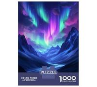 Rompecabezas para Adultos De 1000 Piezas Aurora Borealis Mountain Landscape Rompecabezas Práctico. Juego De Patrones De Montaje 52x38cm/1000pcs