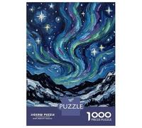 Rompecabezas para Adultos De 1000 Piezas Aurora Borealis Over Snowy Mountains Rompecabezas para Adultos Juego Práctico Difícil Difícil Cumpleaños Y Navidad 70x50cm/1000pcs