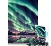 Rompecabezas para Adultos de 1000 Piezas Aurora Northern Space Clean Fit Decor Juego de ingenio Juego de Mesa Acogedor Regalo de cumpleaños (38x26cm)