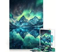 Rompecabezas para Adultos de 1000 Piezas Aurora Peaks Reflections,Juego de articulaciones afiladas,desafío Mental,Juguete para Momentos de diversión y relajación,decoración navideña para el hogar