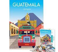 Rompecabezas para Adultos de 1000 Piezas autobús de Antigua Guatemala Juego Educativo desafío Juguete Juegos relajantes Alivio del estrés Regalos de cumpleaños tamaño 75x50cm
