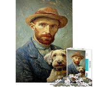 Rompecabezas para Adultos de 1000 Piezas autorretrato con Perro Juegos relajantes para Adultos Que mejoran la Memoria cumpleaños y Navidad (tamaño 38x26cm)