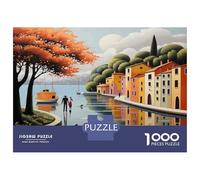 Rompecabezas para Adultos De 1000 Piezas Autumn Canal Scene with Colorful Houses Rompecabezas para Adultos Juego Práctico Corte De Precisión 70x50cm/1000pcs