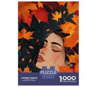 Rompecabezas para Adultos De 1000 Piezas Autumn Dream Orange Leaves Rompecabezas para Adultos Juego De Ingenio Regalo De Cumpleaños Desafío Educativo 38x26cm/1000pcs