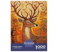 Rompecabezas para Adultos De 1000 Piezas Autumnal Deer Art Print Rompecabezas para Adultos Juegos De Relajación Análisis Y Lógica Cumpleaños Y Navidad 52x38cm/1000pcs