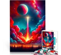 Rompecabezas para Adultos de 1000 Piezas Aventura en Cohete Espacial Desafiante Difícil Cada Pieza es única: un desafiante y Divertido Juego Familiar 75x50cm