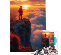 Rompecabezas para Adultos de 1000 Piezas Aventura en la Cima de la montaña al Amanecer Ideal para cumpleaños y Navidad Divertido Juego antiestrés para Mayores de 14 años Tamaño 50x75cm
