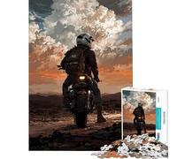 Rompecabezas para Adultos de 1000 Piezas Aventura en Motocicleta al Atardecer Juego Educativo Juguetes didácticos Excelentes Regalos y Juguetes para Toda la Familia (Tamaño 38x52cm)