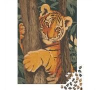 Rompecabezas para Adultos De 1000 Piezas Baby Tiger in Tree Rompecabezas para Adultos Juego Práctico Análisis Y Lógica Cumpleaños Y Navidad 70x50cm/1000pcs