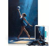 Rompecabezas para Adultos de 1000 Piezas Bailarina con Pelota bajo luz Azul Juego de ingenio y diversión Tiempo de Juego Relajante Actividad de cumpleaños (38x26cm)
