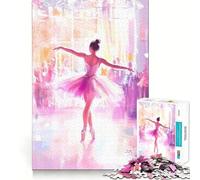 Rompecabezas para Adultos de 1000 Piezas Bailarina de Ballet en Rosa,diseño Limpio,decoración,desafío Mental,Juguete para Momentos de Ocio,Regalo de cumpleaños (50x75cm)