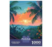 Rompecabezas para Adultos De 1000 Piezas Bali Indonesia Tropical Landscape Illustration Rompecabezas para Adultos Juguetes Antiestrés Difícil Gran Regalo para Jugar 38x26cm/1000pcs