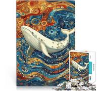 Rompecabezas para Adultos de 1000 Piezas Ballena Blanca Estilo Gustav Juego de Preguntas con Piezas de Formas aleatorias Que se entrelazan Completamente 38x26cm