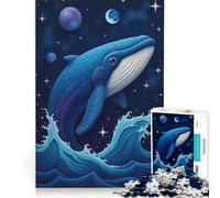 Rompecabezas para Adultos de 1000 Piezas Ballena en el Espacio Juego de ingenio Un Reto difícil Regalo Ideal para Amigos y Familiares 38x52cm