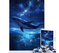 Rompecabezas para Adultos de 1000 Piezas Ballena en Las Estrellas - Juegos Divertidos Juguetes de decoración para el hogar con un Toque de Humor colección de Artistas Bellas Artes (38x52cm)