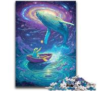 Rompecabezas para Adultos de 1000 Piezas: Ballenas en el Espacio Un desafío, Pero Divertido y Divertido Regalo de cumpleaños, Regalo, Arte Mural 50x75cm