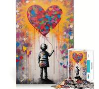 Rompecabezas para Adultos de 1000 Piezas,Balloon Boy Graffiti,Premium Edge Art,Rompecabezas de lógica,Juego para el Tiempo Libre,Divertido,Decoración navideña (38x52cm)