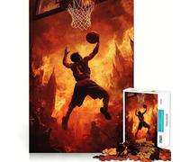 Rompecabezas para Adultos de 1000 Piezas Baloncesto en el Infierno,Arte de Corte Exacto,Juguete Inteligente para el Cerebro,Juego para Relajarse,decoración navideña,Regalo (50x75cm)