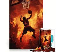 Rompecabezas para Adultos de 1000 Piezas Baloncesto en el Infierno,Corte Premium,Divertido Juguete para ejercitar la Mente,Juego Relajante,decoración de cumpleaños,Regalo (38x26cm)