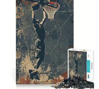 Rompecabezas para Adultos de 1000 Piezas Baloncesto,Mate,Deporte,Arte,Corte preciso,Divertido Juego Mental,Regalo,Tiempo de relajación,Arte de Pared navideño (50x75cm)