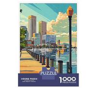 Rompecabezas para Adultos De 1000 Piezas Baltimore Cityscape Rompecabezas para Adolescentes Juego Práctico Decoración del Hogar 52x38cm/1000pcs