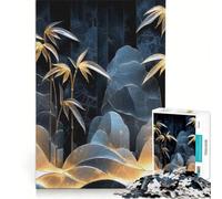 Rompecabezas para Adultos de 1000 Piezas, Bambú Dorado Nocturno, Juguetes Antiestrés, Análisis y Lógica, Colección de Artistas, Bellas Artes 38x52cm