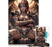 Rompecabezas para Adultos de 1000 Piezas,Bárbaro (Iablo III),con Bordes, Juego Inteligente,Regalo,Juego de Ocio navideño,Arte (38x26cm)