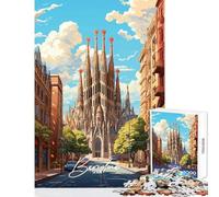 Rompecabezas para Adultos de 1000 Piezas Barcelona España Rompecabezas de 1000 Piezas Juegos educativos Grandes Regalos y Juguetes Carrera de Velocidad Manual (38x26cm)