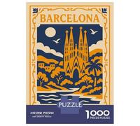 Rompecabezas para Adultos De 1000 Piezas Barcelona Travel Poster Art Deco Style Rompecabezas para Adultos Juegos Familiares Decoración Perfecta Cumpleaños Y Navidad 38x26cm/1000pcs