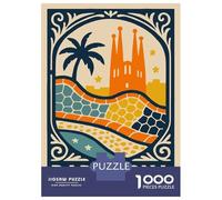 Rompecabezas para Adultos De 1000 Piezas Barcelona Travel Poster Rompecabezas para Adultos Juguetes Antiestrés Aliviador del Estrés Regalos De Cumpleaños Y Únicos 38x26cm/1000pcs