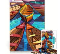 Rompecabezas para Adultos de 1000 Piezas Barco en el río,Corte preciso,Divertido,Actividad Mental Inteligente,Tiempo de Ocio,Regalo de cumpleaños para Aficionados 38x26cm